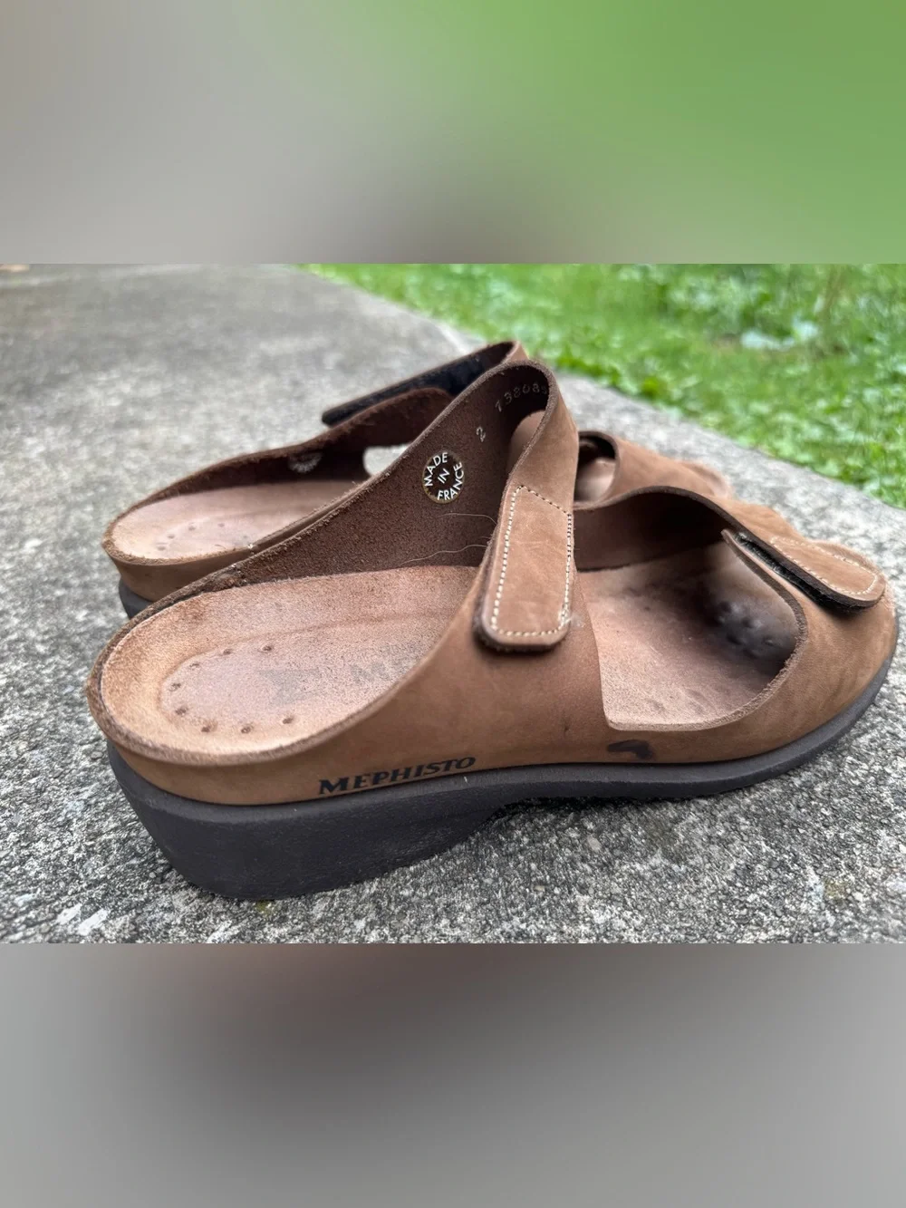 Mephisto Men’s Brown Suede Dual-Strap Comfort Sandal